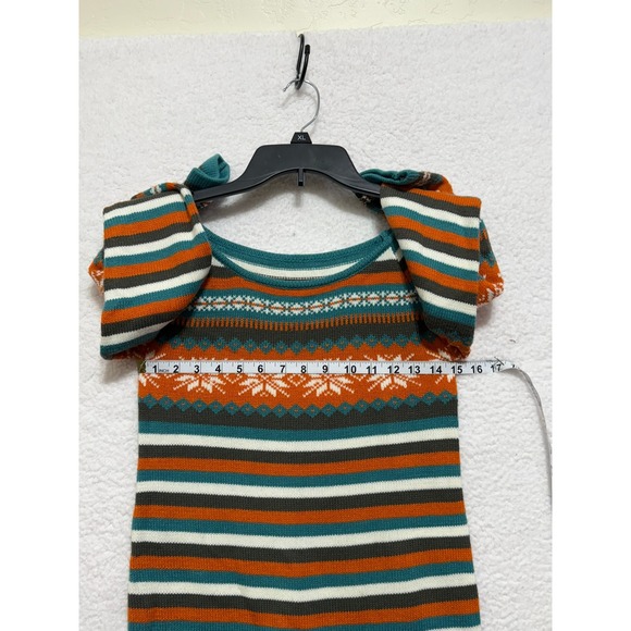 Womens Fair Isle Snowflake Striped Knit Sweater Dress‎ Long Sleeve - Picture 3 of 5